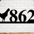 Load image into Gallery viewer, Chicken Sign, Chicken Address Sign, Bird House Numbers, Branch Address Sign, Sign, Metal Address Sign, Metal Address numbers, Address Sign