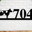 Load image into Gallery viewer, Cow Sign, Cow Address Sign, Farm Animal Numbers, Farm Address Sign, Barn Sign, Metal Address Sign, Farm Animal Address numbers, Farm Sign