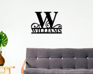 Personalized Family Name Sign - Custom Metal Monogram for Front Door & Garden Decor