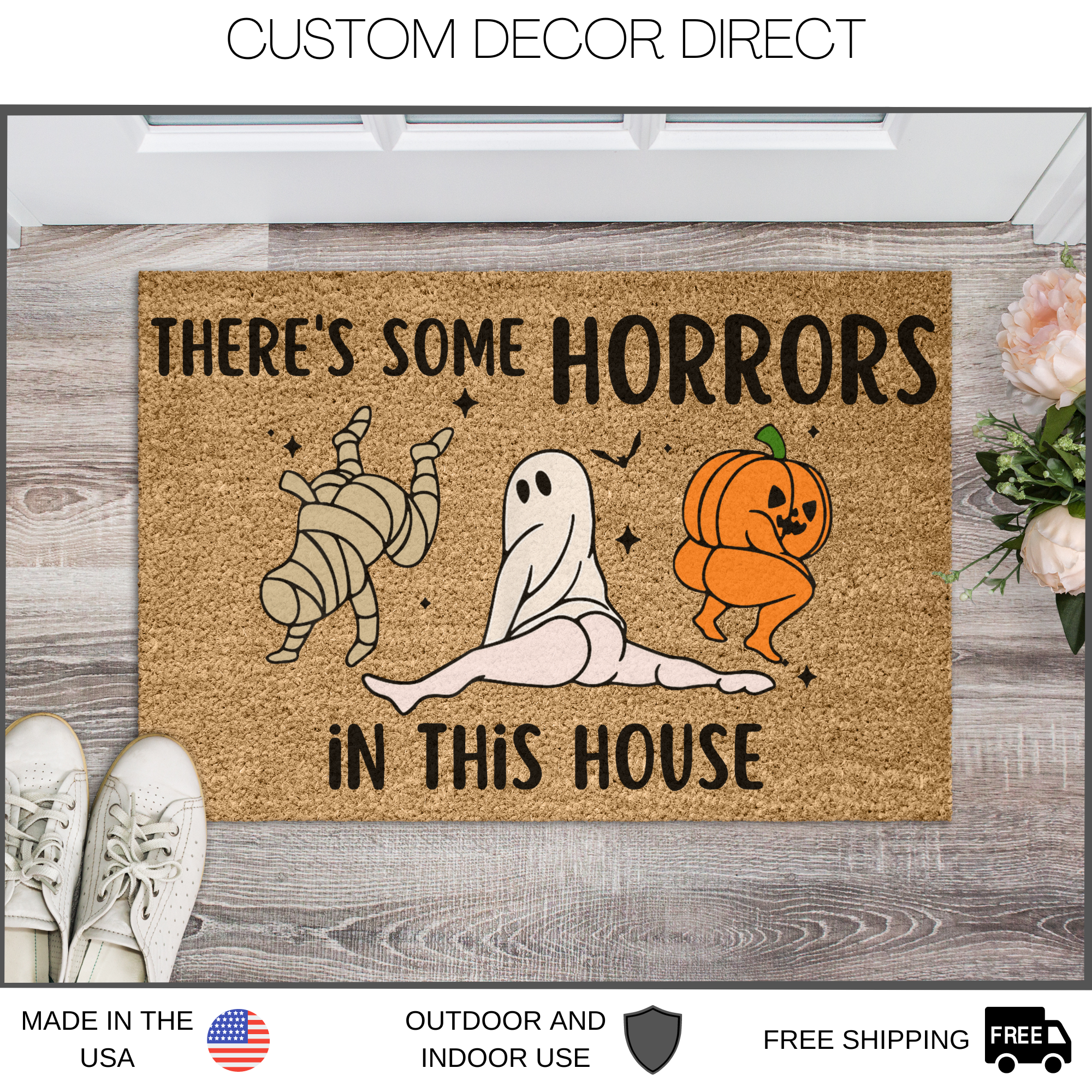 Funny Halloween Front Door Mat, This Family is Batty