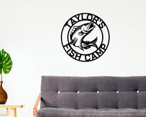 Personalized Bait Shop Sign - Custom Fishing Metal Sign | Rustic Lake House Decor