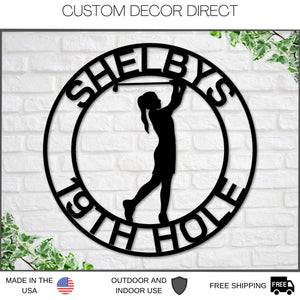 Personalized Golf Sign - Custom Name Golf Sign | Girls Room Decor Rust Resistant Metal