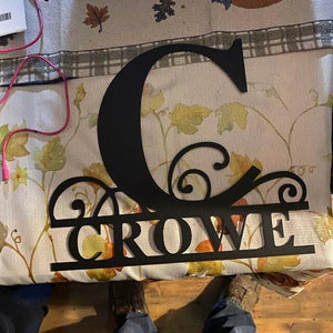 Personalized Family Name Sign - Custom Metal Monogram for Front Door & Garden Decor