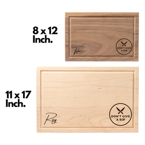 Personalized Don't give a Rip Cutting Board Signature with juice groove