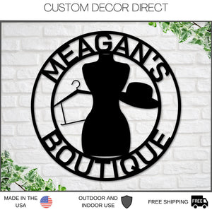 Custom Metal Sign - Laser Cut Boutique Sign With Powder Coated Finish