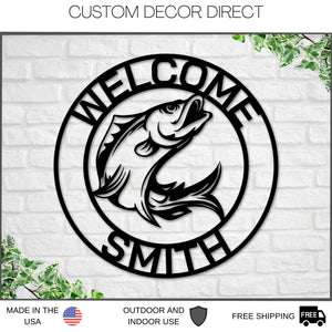 Personalized Bait Shop Sign - Custom Fishing Metal Sign | Rustic Lake House Decor
