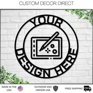 Personalized Metal Sign – Custom Business Logo on Powder Coated Steel, Durable Design