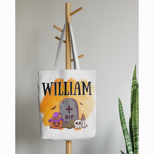 Halloween Tote Bag, Halloween Treat Bag, Kids Halloween Bag, Trick or Treat Bag, Customized Halloween Bag