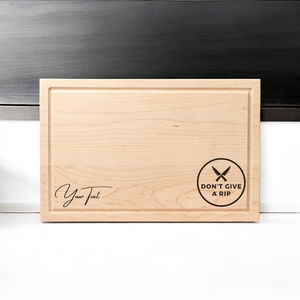 Personalized Don't give a Rip Cutting Board Signature with juice groove