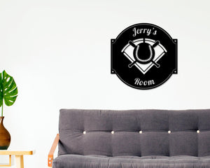 Custom Metal Baseball Sign – Personalized Sports Room Decor | Powder Coated Steel