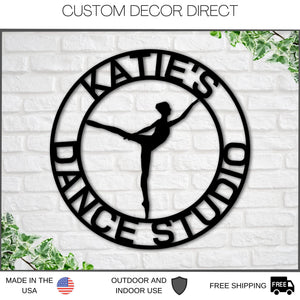 Custom Dance Sign - Metal Ballet Sign | Personalized Dance Studio Decor