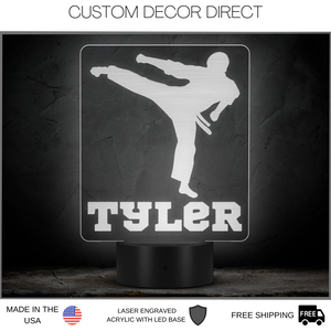 Karate LED Light, Personalized Karate Night Light, Martial Arts Decor, MMA Name light, Name Sign, Desk Sign, Lamp, Custom Night Lights Gift