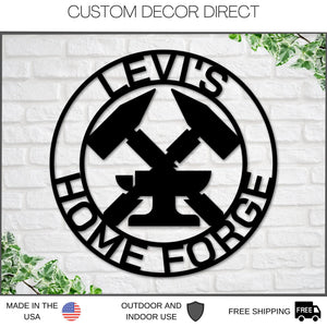 Personalized Steel Decor | Steel Forge Sign - Powder Coated Metal | Blacksmith Gift Ideas