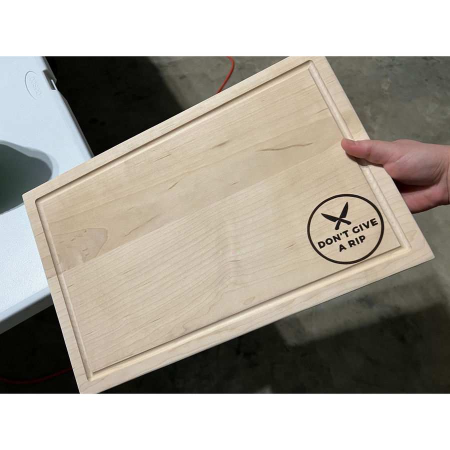 Personalized Don't give a Rip Cutting Board Signature with juice groove