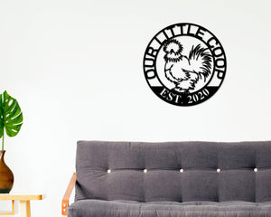 Silkie Hen House Sign - Personalized Metal Sign | Outdoor Farm Decor