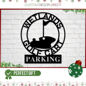 Personalized Golf Sign - Custom Steel Metal Wall Art | Gold Cart Parking Decor