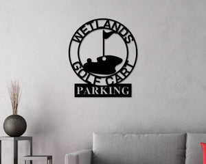 Personalized Golf Sign - Custom Steel Metal Wall Art | Gold Cart Parking Decor