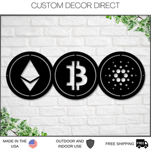 Crypto Metal Sign, Crypto Decor, Choose 3 Cryptos