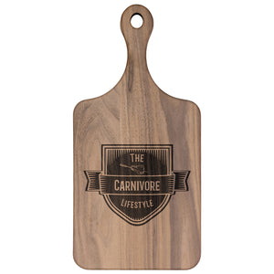 The Carnivore Lifestyle Logo Paddle Cutting Board