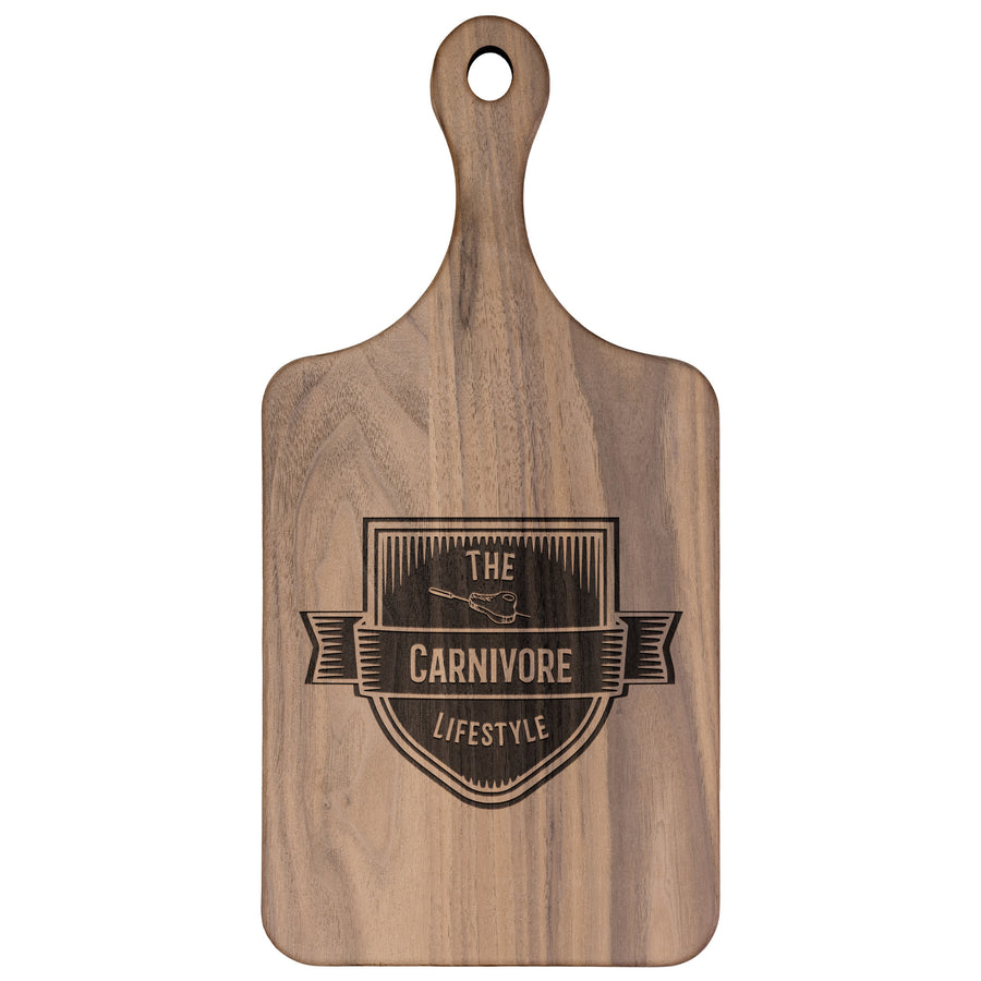 The Carnivore Lifestyle Logo Paddle Cutting Board