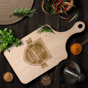 The Carnivore Lifestyle Logo Paddle Cutting Board
