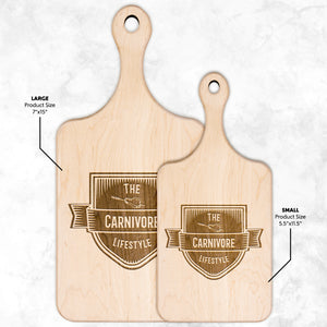 The Carnivore Lifestyle Logo Paddle Cutting Board