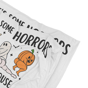 There's Some Horrors in This House Pillow Case, Funny Pillow Case, Halloween Pillow Case