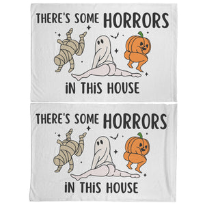 There's Some Horrors in This House Pillow Case, Funny Pillow Case, Halloween Pillow Case