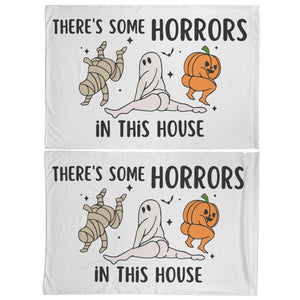 There's Some Horrors in This House Pillow Case, Funny Pillow Case, Halloween Pillow Case