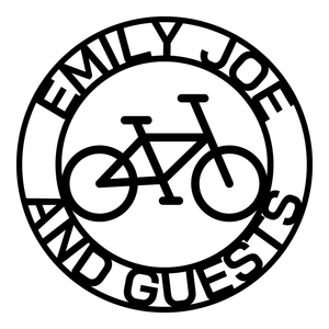 Across the top: Emily Joe Across the bottom: and Guests / 12 i n / COLOR BLACK