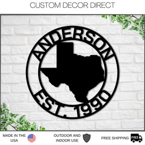 Custom State Sign - Personalized Metal Wall Decor | Laser Cut Metal Art