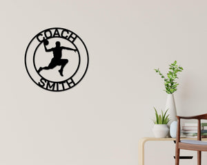 Basketball Wall Sign - Custom Text Metal Decor | Indoor Outdoor Durable Steel Sign
