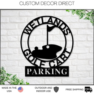 Personalized Golf Sign - Custom Steel Metal Wall Art | Gold Cart Parking Decor