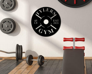 Personalized Gym Wall Art - Custom Steel Sign | Barbell Wall Decor, Motivational Gym Sign