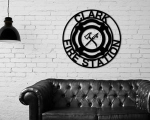 Personalized Firefighter Sign – Custom Maltese Cross Metal Wall Art