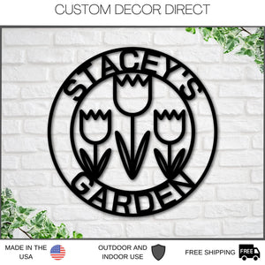 Personalized Garden Sign - Custom Metal Plaque | Powder Coated Weather Resistant Decor