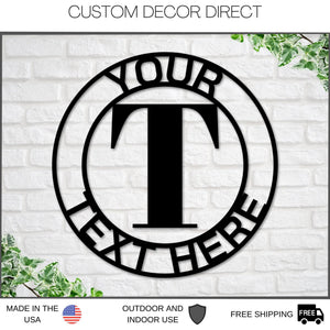 Custom Metal Sign - Personalized Text | Powder Coated Steel | Made In USA Durable Plaque