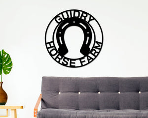 Horseshoe Custom sign, Steel Art, Barn sign, Custom metal sign, horseshoe metal art, horseshoe art, Country home sign, Farmhouse Decor, Sign