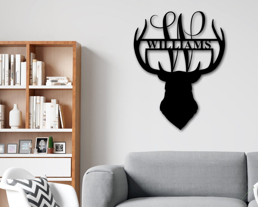 Deer Head Name Custom Metal Sign