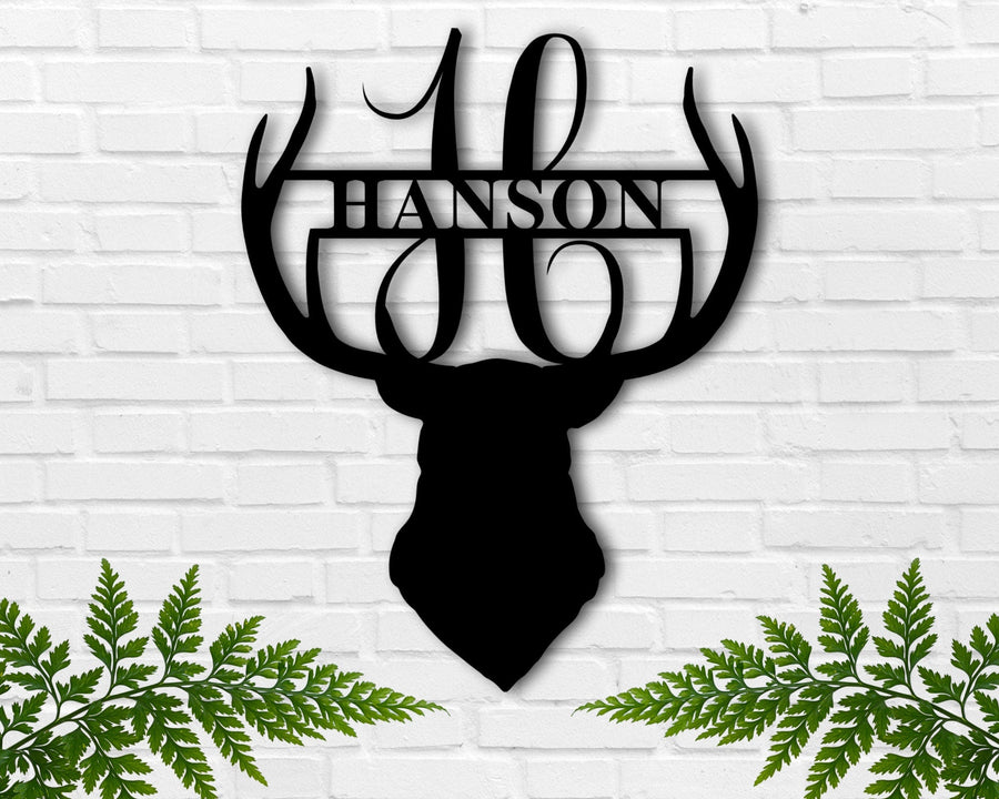 Deer Head Name Custom Metal Sign