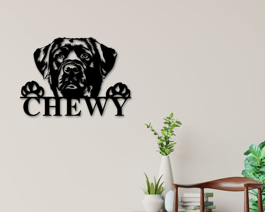 Black Labrador Dog Breed Custom Metal Sign