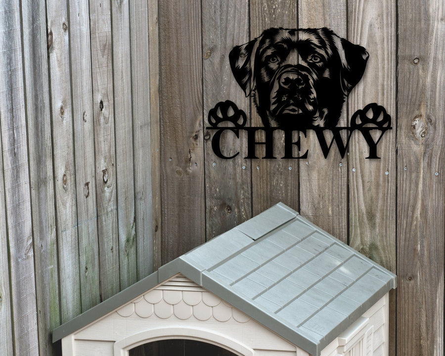 Black Labrador Dog Breed Custom Metal Sign