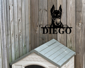 Dobermann Dog Breed Custom Metal Sign