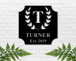 Family Name Est. Custom Metal Sign