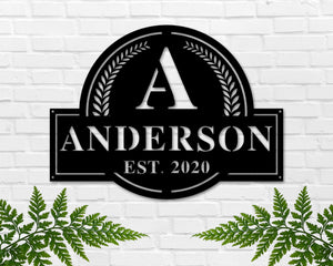 Family Name Custom Metal Sign