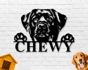 Black Labrador Dog Breed Custom Metal Sign