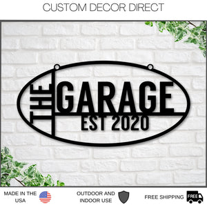 Personalized Garage Sign, Hanging Shop Sign, Store Sign, Husband Gift, Custom Garage Sign, Metal Shop Sign, Metal Workshop Sign, Metal Sign