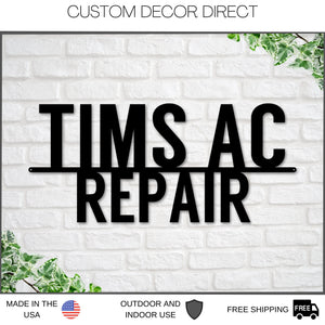 AC Business sign, Air Conditioning Business, AC Sign, Business Sign, Custom Busines Sign, LLC sign, Personalized Business