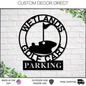 Golf Metal Sign, Personalized Golf Sign, Gold Cart Parking, Metal Wall Art, Metal Sign, Custom Golf Sign, Gift for Him, Golf Gifts 19th hole