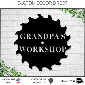 Grandpa's Workshop Sign, Crescent Wrench & Hammer art, Gift for Grandpa, Woodworker Sign, Custom Workshop Sign, Grandpa Gift, Workshop Sign